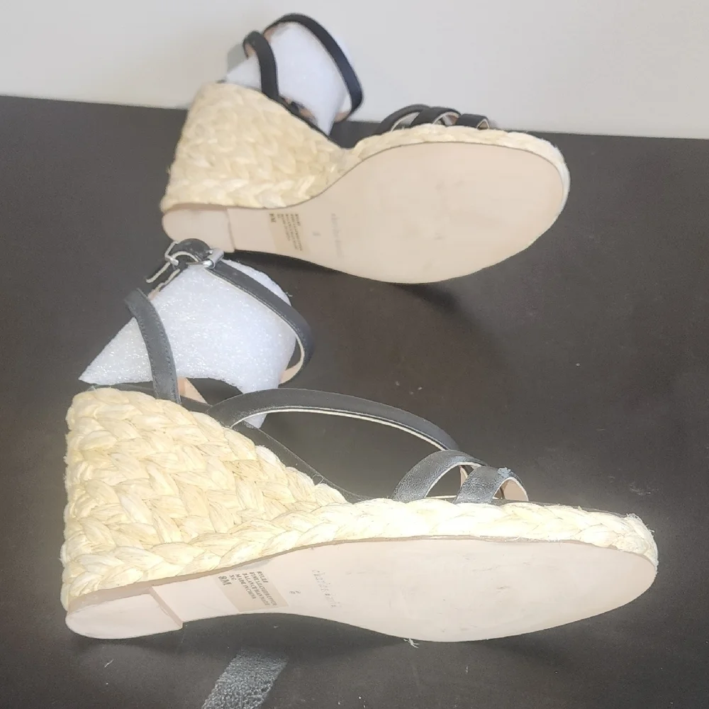 Black Wedge Sandals